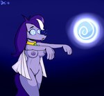 anthro big_breasts breasts collar erect_nipples female fur hypnosis mind_control nipples purple_body purple_fur purple_nipples solo spiral_eyes zombie_walk dr._chaos krypto_the_superdog brainy_barker canid canine canis domestic_dog mammal