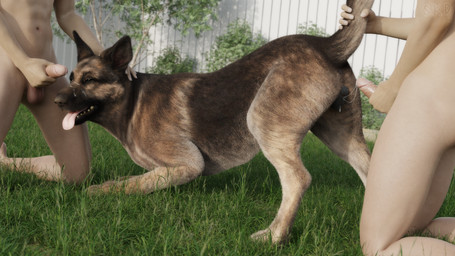 anatomically_correct anatomically_correct_genitalia anatomically_correct_vulva animal_genitalia animal_vulva anus ass_up bestiality bodily_fluids brown_body brown_eyes brown_fur canine_genitalia canine_vulva crouching cum cum_drip cum_inside cum_on_face cum_string dripping faceless_character faceless_male female fence feral fur genital_fluids genitals grass group hand_on_head holding_penis human_on_feral interspecies kneeling looking_at_viewer male male/female male_on_feral multicolored_body multicolored_fur narrowed_eyes outside penis plant raised_tail realistic_feral seductive shrub tail tail_grab tongue tongue_out trio vulva snow_kitsune fallout microsoft dogmeat canid canine canis domestic_dog german_shepherd herding_dog human mammal pastoral_dog 16:9 2022 3d_(artwork) 4k absurd_res blender_(artwork) digital_media_(artwork) hi_res widescreen