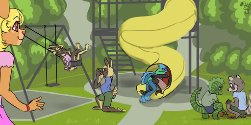 age_difference anthro arm_markings biped blonde_hair bottomwear brown_body brown_fur camera clothed clothing crouching day eyebrows female fur group hair holding_camera holding_object kissing larger_male looking_at_another male markings medium_hair older_male orange_body orange_fur outside park pink_clothing pink_shirt pink_topwear playground red_nose ring_(marking) shirt size_difference skirt slide smaller_female swing swinging taking_picture topwear wrist_markings young young_anthro young_female young_male younger_female mushbun pepper_(mushbun) tass_(mushbun) domestic_cat felid feline felis lagomorph leporid lizard mammal procyonid rabbit raccoon reptile scalie 2024 absurd_res hi_res daughter_(lore) father_(lore) father_and_child_(lore) father_and_daughter_(lore) parent_(lore) parent_and_child_(lore) parent_and_daughter_(lore)