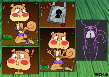 anthro asphyxiation black_border blush border bottomwear bound breasts brown_body brown_fur buckteeth chain clothed clothed_anthro clothed_female clothing countershade_face countershade_torso countershading drowning eyelashes female fur gesture hand_gesture holding_breath internal lock lockpick lung organs peril puffed_cheeks purple_bikini_top purple_bottomwear purple_clothing purple_skirt rope skimpy skirt small_breasts solo tail teeth text thumbs_up timer underwater water nikopunk nickelodeon spongebob_squarepants sandy_cheeks eastern_grey_squirrel grey_squirrel mammal rodent sciurid tree_squirrel 2024 absurd_res artist_name comic digital_drawing_(artwork) digital_media_(artwork) english_description hi_res story story_in_description