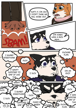 anthro dating dialogue duo love male male/male romantic romantic_ambiance romantic_couple speech_bubble thought_bubble sagilmito canid canine canis domestic_dog fox husky mammal nordic_sled_dog spitz comic hi_res story
