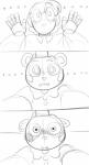 animatronic blush clothed clothing comic crossgender duo female five_nights_at_freddy's five_nights_at_freddy's_2 hi_res human looking_at_viewer machine male mammal mike_schmidt monochrome robot scottgames toy_freddy_(fnaf) unnecessaryfansmut