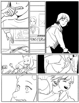 ambiguous_gender anthro bone camera clothed clothing duo electronics female gesture horn interview male microphone narrowed_eyes news news_report news_reporter open_mouth reporter skeleton solo text waving newnap undertale undertale_(series) frisk_(undertale) papyrus_(undertale) toriel animated_skeleton boss_monster_(undertale) bovid caprine goat human humanoid mammal monster undead comic english_text hi_res monochrome