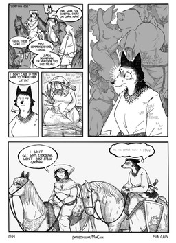 ambiguous_gender anthro armor blush bodily_fluids bored breasts butt chainmail clothed clothed_ambiguous clothed_anthro clothed_female clothing dialogue embarrassed farming female feral fully_clothed fully_clothed_ambiguous fully_clothed_anthro fully_clothed_female fur group hair headgear headwear imagining looking_at_another medieval medieval_armor melee_weapon plant pointy_ears presenting presenting_hindquarters prick_ears riding saddle shield speech_bubble sweat sword tail text weapon mia_cain freiin_franzesca_ostermunzer vesna_(mia_cain) canid canine canis equid equine felid feline horse lagomorph leporid lynx mammal rabbit wolf absurd_res artist_name comic english_text hatching_(art) hi_res monochrome shaded url