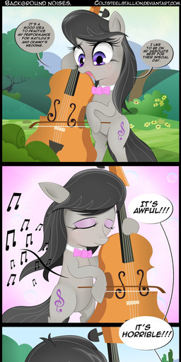 bow_(stringed_instrument) bowed_string_instrument cello derp_eyes dialogue feathered_wings feathers female flower food grey_body grey_feathers group horn muffin musical_instrument plant string_instrument text wings coltsteelstallion friendship_is_magic hasbro my_little_pony mythology berry_punch_(mlp) derpy_hooves_(mlp) lily_(mlp) octavia_(mlp) vinyl_scratch_(mlp) earth_pony equid equine horse mammal mythological_creature mythological_equine pegasus pony unicorn 2015 absurd_res comic english_text hi_res long_image tall_image url