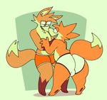 bedroom_eyes big_butt bulge butt canid canine clothed clothing dipstick_tail duo embrace eyewear fox fur glasses gloves_(marking) hi_res leg_markings looking_at_another male male/male mammal markings narrowed_eyes nerd_fox_(squishy) orange_body orange_fur seductive smile socks_(marking) squishy_(artist) tail tail_markings tobi_(squishy) underwear underwear_only yellow_body yellow_fur