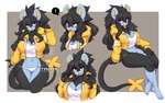 16:10 anthro bedroom_eyes big_breasts black_body black_fur black_hair blue_body blue_fur blush breasts claws cleavage clothed clothing conditional_dnp crop_top digital_media_(artwork) female fur generation_4_pokemon hair hoodie long_hair luxray midriff multicolored_body multicolored_fur multiple_poses narrowed_eyes neck_tuft nintendo panties pokemon pokemon_(species) pose seductive shirt simple_background sketch sketch_page solo teranen thick_thighs topwear tuft two_tone_body two_tone_fur underwear wide_hips widescreen