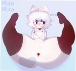 anthro anus balls big_butt butt clothing femboy genitals legwear male nipple_tape nipples pasties paws_in_socks solo stockings tape thick_thighs ver richa_picha richard_picher canid canine canis domestic_dog mammal hi_res