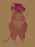 angry blush bodily_fluids cum cum_drip cum_on_ground dripping eyewear female genital_fluids glasses hair hi_res mammal mouse_ears murid murine rat rat_tail rodent solo tail thick_thighs yummyiscream yummyiscream_(fursona)