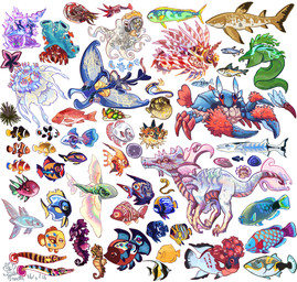 ambiguous_gender blue_body dorsal_fin feral fin gills green_body group orange_body tail tail_fin tentacles yellow_body anomalybroccoli aquatic aquatic_gastropod arthropod asterozoan cephalopod clownfish coleoid crustacean decapod echinoderm echinozoan eel fish gastropod hermit_crab lionfish malacostracan manta_ray mollusk nautilus nudibranch octopodiform octopus perciform pomacentrid pufferfish ray_(fish) scorpaenoid sea_slug sea_urchin seahorse slug starfish syngnathid syngnathiform tetraodontiform absurd_res hi_res