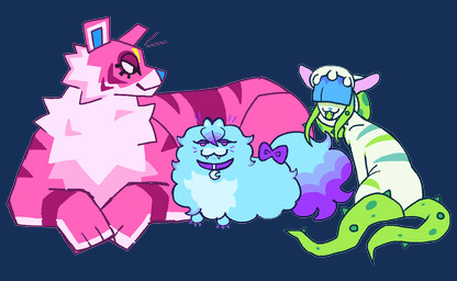 2_tails 3_toes accessory alternate_species black_eyes blue_body blue_fur blue_hair blue_inner_ear blue_nose blue_tail bow_ribbon cheek_tuft chest_tuft claw_toes claws closed_smile clothing collar dipstick_tail eyelashes facial_tuft fangs feet female female_feral feral feralized fluffy fluffy_tail fur furgonomics furrowed_brow green_clothing green_hat green_headwear green_stripes green_tongue group hair hair_over_eyes half-closed_eyes hat headgear headwear larger_female larger_feral looking_at_viewer looking_back looking_back_at_viewer lying markings mouth_closed multi_tail multicolored_body multicolored_fur multicolored_tail narrowed_eyes noseless on_front paws pink_body pink_fur pink_sclera pink_stripes plant purple_bow purple_claws purple_collar purple_eyelids purple_eyes purple_tail_tip ribbons simple_background sitting size_difference smaller_female smaller_feral smile smiling_at_another smiling_at_viewer striped_body striped_fur stripes tail tail_accessory tail_bow tail_markings tail_ribbon teeth thorns toes tongue tongue_out transparent_background trio tuft vines whisker_spots yellow_body yellow_fur siko_(artist) mario_plus_rabbids_sparks_of_hope nintendo raving_rabbids rayman_(series) ubisoft bedrock_(mario_plus_rabbids) daphne_(mario_plus_rabbids) midnite_(mario_plus_rabbids) domestic_cat elemental_creature felid feline felis flora_fauna ghost hybrid mammal pantherine spirit tiger 2023 alpha_channel colored digital_drawing_(artwork) digital_media_(artwork) english_description shaded simple_shading