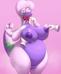 2024 absurd_res amelia_(galv3z) anthro areola belly big_breasts big_nipples biped blush blush_lines bow_tie breasts cleavage clenched_teeth clothed clothing digital_media_(artwork) dragon duo eyelashes female fondling galv3z_(artist) generation_6_pokemon genitals gloved_hands gloves goodra green_eyes green_markings grimace hand_on_another's_breast hand_on_breast hand_on_own_breast handwear hi_res holding_breast innie_pussy long_neck looking_at_breasts looking_at_own_breasts looking_at_self looking_down markings multicolored_body mythological_creature mythological_scalie mythology narrowed_eyes nervous nintendo nipple_fetish nipple_pinch nipple_play nipples nude pinch pink_arms pink_background pink_body pink_legs plump_labia pokemon pokemon_(species) pupils purple_areola purple_belly purple_body purple_breasts purple_nipples purple_pussy pussy questionable_consent red_bow_tie scalie shirt_collar shirt_cuffs signature simple_background slightly_chubby slime slime_on_arm slime_on_belly slime_on_breasts slime_on_face slime_on_leg small_pupils solo_focus standing tail teeth thick_tail thick_thighs three-quarter_view two_tone_body two_tone_breasts white_clothing white_gloves white_handwear wide_hips