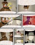 2015 absurd_res animatronic anthro avian badge beak bear bird bite blue_eyes bow_(feature) bow_tie brown_body brown_fur canid canine chicken child clothed clothing comic dark dialogue duo electronics emmonsta english_text exposed_endoskeleton female five_nights_at_freddy's five_nights_at_freddy's_2 flashback fox fur galliform gallus_(genus) group hat headgear headwear hi_res human jeremy_fitzgerald machine male mammal mangle_(fnaf) mask microphone phasianid pink_eyes purple_man_(fnaf) robot scottgames smile surprise text top_hat toy_chica_(fnaf) toy_freddy_(fnaf) william_afton_(fnaf) withered_freddy_(fnaf) yellow_body yellow_fur young