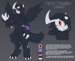 2023 absol anthro cyka_kamira_(absol) cykawai digital_drawing_(artwork) digital_media_(artwork) english_text fakemon female fur generation_3_pokemon hair hi_res hybrid looking_at_viewer mammal nintendo pokemon pokemon_(species) portrait red_eyes simple_background solo text