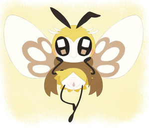 antennae_(anatomy) black_eyes blush bodily_fluids female female_feral feral genitals insect_wings looking_at_viewer multicolored_body nude nude_female scarf simple_background smile solo stick_arms stick_calves stick_legs stick_limbs stick_thighs thin_calves thin_legs thin_thighs vulva white_body wings yellow_body pervoborb nintendo pokemon arthropod generation_7_pokemon insect pokemon_(species) ribombee 2021 hi_res unavailable_at_source