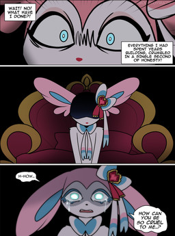 anthro anthrofied bed black_background black_nose black_text blue_eyes blue_inner_ear bodily_fluids crying dialogue female fur furniture heart_symbol male open_mouth pillow pink_body pink_ears pink_fur pink_tongue pokemorph pupils red_nose ribbons_(anatomy) sad simple_background speech_bubble teal_eyes tears teeth text tongue white_body white_fur white_pupils white_sclera white_speech_bubble wide_eyed odeko-yma nintendo pokemon pix_(odeko-yma) eeveelution generation_6_pokemon pokemon_(species) sylveon 2026 absurd_res artist_name comic english_text hi_res