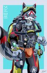 anthro briefs clothing diving_mask diving_suit eyewear fur gear goggles male mask oxygen_tank rebreather scuba solo suit swimming_fins underwear wetsuit rmsdragon canid canine canis mammal wolf character_request hi_res