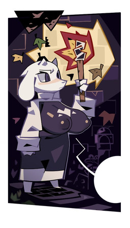 3_fingers anthro barefoot big_breasts breasts clothed clothing covered_nipples darkness feet female fingers fur light nipples pointy_breasts pupils robe solo torch white_body white_fur hillmyna undertale undertale_(series) toriel boss_monster_(undertale) bovid caprine mammal 2022 aliasing digital_media_(artwork)