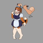 anthro asphyxiation clothed clothing female floating_hands garrote imminent_death killing looking_pleasured maid_uniform snuff solo tongue tongue_out uniform luneytuney canid canine mammal 1:1 hi_res