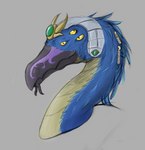 anthro beak beak_markings flame_markings forehead_gem gem green_gem head_only long_neck magic_user male markings multi_eye purple_markings smile solo ward yellow_sclera spiteful-crow warhammer_(franchise) atryek_the_guide avian avian_demon chaos_daemon daemon_of_tzeentch demon lord_of_change