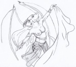 anthro breasts clothed clothing dancing female horn membrane_(anatomy) membranous_wings nipples non-mammal_breasts non-mammal_nipples simple_background solo tail topless white_background wings aleriusiguana mythology leera dragon mythological_creature mythological_scalie scalie 2010