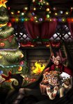 anthro christmas_tree female group holidays male plant tree young young_anthro young_female young_human young_male lamanstin_(artist) christmas twokinds eugeniamilros eugeniyburnt_(character) fan_character lama_(character) basitin bovid caprine human humanoid mammal sheep hi_res