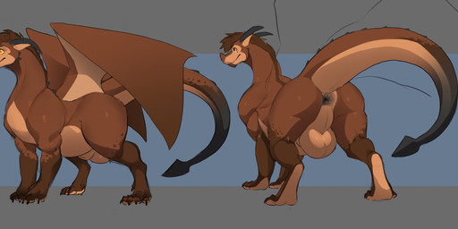 animal_genitalia anus backsack balls big_balls big_perineum black_anus black_body brown_body brown_hair butt claws digitigrade feral finger_claws fully_sheathed genitals hair horn huge_balls male male_feral multicolored_body perineum quadruped sheath slightly_chubby slightly_chubby_feral slightly_chubby_male solo spade_tail tail tan_balls tan_body tan_perineum tan_sheath toe_claws yellow_eyes idrysse3 european_mythology mythology dorian_(furdo) dragon mythological_creature mythological_scalie scalie western_dragon 2025 digital_media_(artwork) hi_res
