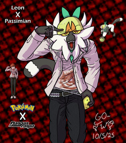 anthro belt cheek_tuft clothing cocky collared_shirt dress_shirt facial_hair facial_tuft gesture goatee hand_gesture helmet_over_eyes male open_mouth pointing pointing_at_self shirt solo studded_belt studs tail text topwear tuft yellow_eyes go-two danganronpa danganronpa:_trigger_happy_havoc nintendo pokemon spike_chunsoft leon_kuwata generation_7_pokemon lemur mammal passimian pokemon_(species) primate strepsirrhine absurd_res english_text hi_res