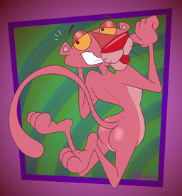 3_toes 4_fingers abstract_background anthro arched_back arched_foot arched_soles belly bent_legs big_butt biped black_eyes butt butt_focus calves_up casual_nudity clenched_teeth curling_tail curvy_figure feet feet_up fingers floating_eyebrows foot_focus fur glance glancing_back glistening glistening_butt glistening_nose half-closed_eyes humanoid_feet humanoid_hands humanoid_heel lines_drawn looking_at_viewer looking_back looking_back_at_viewer male midair multicolored_body multicolored_fur narrowed_eyes nude open_mouth paws pink_body pink_fur plantigrade pose pounce rear_view red_nose skinny slim slim_anthro slim_male small_waist smile smiling_at_viewer smug smug_expression smug_eyes smug_face smug_grin soles solo spine tail teeth toes tongue tongue_out toony toothy_grin two_tone_body two_tone_fur wasp_waist whiskers yellow_sclera gavanzude pink_panther_(series) pink_panther felid mammal pantherine 2025 alternate_version_at_paywall colored digital_drawing_(artwork) digital_media_(artwork) flat_colors hi_res pinup signature