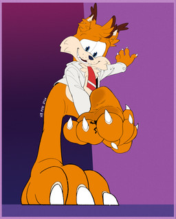 3_toes anthro claws feet foot_fetish foot_focus male micro paws soles solo toes mrpunkmorph bubsy_(series) bubsy_4d bubsy_bobcat bobcat felid feline lynx mammal hi_res