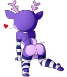 anthro anus butt clothing femboy fur legwear makeup male presenting presenting_anus presenting_hindquarters purple_body purple_fur solo stockings y_anus lechugansfw happy_tree_friends mime_(htf) deer mammal hi_res