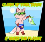 anthro clothed clothing command command_to_clean diaper diaper_only dipstick_tail eyewear fur holding_diaper male markings multicolored_tail pink_body pink_fur planet_print positive_message print_diaper public_service_announcement solo sun sunglasses tail tail_markings text topless touching_diaper trash wearing_diaper young young_anthro young_male seabreeze629 earth_day finian_sprayberry_(seabreeze629) canid canine fox mammal red_fox true_fox english_text