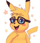 anthro anthrofied eyewear glasses male pokemorph solo kitsune2000 nintendo pokemon generation_1_pokemon mammal pikachu pokemon_(species) rodent absurd_res half-length_portrait hi_res portrait