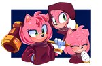 5_fingers anthro clothing eyes_closed female fingers gloves green_eyes hair hammer handwear piko_piko_hammer pink_hair simple_background smile solo tools mimiipyon sega sonic_the_hedgehog_(series) sonic_the_hedgehog_3_(film) amy_rose eulipotyphlan hedgehog mammal absurd_res hi_res