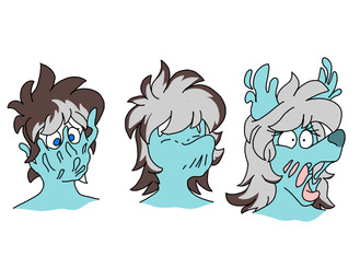 blue_eyes blue_latex blue_tail blush bodily_fluids brown_hair clothing cum cum_drip dildo dildo_in_mouth dildo_insertion dripping forced forced_transformation gender_transformation genital_fluids genitals goo_transformation grey_hair hair latex latex_clothing latex_skinsuit male mtf_transformation nude nude_female nude_male oral oral_penetration penetration penis sex_toy sex_toy_in_mouth sex_toy_insertion shocked skinsuit slime solo tail tight_clothing transformation white_body white_penis sinful_drawz changed_(video_game) blue_latex_(changed) lin_(changed) canid canine fox human mammal