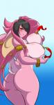 anthro big_breasts big_butt big_ears black_hair breasts butt curvy_figure female floppy_ears fur green_eyes hair huge_breasts huge_butt long_ears long_hair looking_at_viewer looking_back multicolored_body multicolored_fur multicolored_hair nude pink_body pink_fur pink_hair solo thick_thighs two_tone_body two_tone_fur two_tone_hair voluptuous wide_hips mastergodai rascals reiko_usagi lagomorph leporid mammal rabbit 2016 hi_res