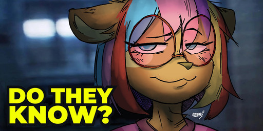 anthro blue_eyes blue_hair brown_body brown_fur cheek_spots clothing ear_tuft eyebrows eyelashes eyewear female fur glasses hair orange_hair pink_clothing pink_hair pink_shirt pink_topwear purple_hair red_hair round_glasses shirt smile smirk solo tan_inner_ear text topwear tuft floppysquared does_he_know_(meme) melody_nosurname deer mammal 2024 2:1 bust_portrait english_text hi_res meme portrait reaction_image signature trans_(lore) trans_woman_(lore)