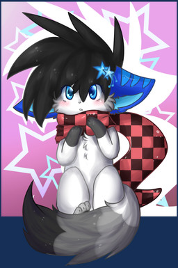 accessory alternative_fashion ambiguous_gender anthro black_body black_fur black_hair blue_ears blue_eyes blush checkered checkered_clothing checkered_scarf clothing emo frutiger_metro fur hair hair_accessory hairclip mostly_nude multicolored_tail pattern_clothing pattern_scarf paws scarf scarf_only scene_(fashion) scene_haircut semi-anthro simple_background sitting snow solo tail white_body white_fur wide_hips y2k_(graphic_design) loserful kira_sweirde felid mammal 2014 alpha_channel digital_drawing_(artwork) digital_media_(artwork) shaded