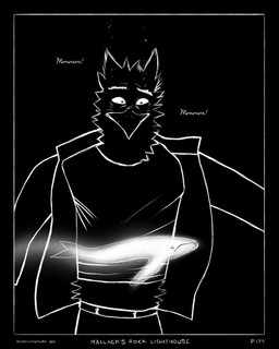 anthro beak belt black_background border bottomwear clothing coat collared_jacket darkness eyes_closed glowing jacket male pants simple_background solo swimming topwear underwater water sharkinthepark maccaw_(sharkinthepark) avian bird cetacean mammal marine owl spirit whale 2025 absurd_res comic greyscale hi_res monochrome