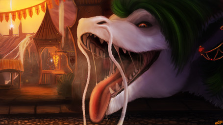 ambiguous_gender anthro barbel_(anatomy) black_lips bodily_fluids detailed_background ear_piercing flesh_whiskers fur green_body green_fur green_mane jewelry lips looking_at_viewer mane mouth_shot open_mouth orange_eyes outside piercing red_tongue saliva sky solo sunset teeth tongue tongue_out white_body white_fur rektalius asian_mythology east_asian_mythology mythology qinglian dragon eastern_dragon furred_dragon furred_scalie mythological_creature mythological_scalie scalie 2020 headshot_portrait hi_res portrait