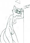 angry anthro blush breasts female masturbation misandry nipples sexism shower solo redout david_copperfield_(1993_film) betsey_trotwood domestic_cat felid feline felis mammal digital_drawing_(artwork) digital_media_(artwork) hi_res monochrome