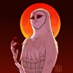 beak blood blood_moon bodily_fluids claws feathers female feral moon night scar solo toe_claws white_body white_feathers kabuki-aku guardians_of_ga'hoole nyra_(gogh) avian barn_owl bird owl tyto tytonid 1:1 absurd_res hi_res