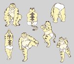 anthro belly butt clothing male nipples overweight overweight_anthro overweight_male simple_background sitting solo underwear professor_fluff felid mammal pantherine tiger 2020 absurd_res hi_res