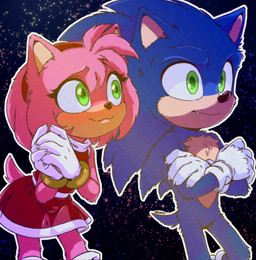 accessory anthro biped black_nose blue_body blue_ears blue_fur blue_quills blue_tail claws clothed clothed_anthro clothed_female clothed_male clothing countershade_face countershading dress duo eyelashes female female_anthro finger_claws fully_clothed fully_clothed_anthro fully_clothed_female fur gloves green_eyes hair_accessory hairband hands_crossed handwear iris male male/female male_anthro pink_body pink_ears pink_fur pink_quills pink_tail pointy_ears pupils quill_hair red_clothing red_dress red_hairband short_tail snout sparkling_background tail tan_body tan_fur wearing_gloves white_clothing white_gloves white_handwear riinity sega sonic_the_hedgehog_(film) sonic_the_hedgehog_(series) amy_rose sonic_the_hedgehog eulipotyphlan hedgehog mammal adversarial_noise hi_res
