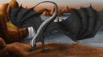 16:9 absurd_res claws day digital_media_(artwork) dragon european_mythology feral fur furred_dragon furred_scalie gryphon1 hair hi_res horn membrane_(anatomy) membranous_wings mythological_creature mythological_scalie mythology nyro_(zyon) outside scalie sky solo tail western_dragon white_hair widescreen wings