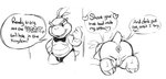 anthro anus ass_up backsack balls beckoning bow_tie butt dialogue dirty_talk genitals gesture heart_symbol male non-mammal_balls one_eye_closed perineum presenting presenting_hindquarters solo speech_bubble talking_to_viewer text wink young young_anthro nokemop mario_bros nintendo bowser_jr. koopa scalie english_text hi_res monochrome