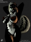 anthro breasts cirrel countershading digital_media_(artwork) english_text evel female looking_at_viewer mammal mephitid nipples nude reverse_countershading skunk solo tail text