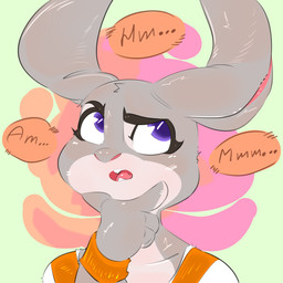 anthro buckteeth clothing female fur grey_body grey_fur purple_eyes rabbit_ears shirt t-shirt teeth topwear white_body white_fur flup_nyan disney zootopia judy_hopps lagomorph leporid mammal rabbit 1:1 absurd_res comic hi_res tagme