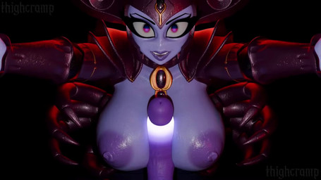alien_genitalia armor big_breasts big_nipples big_penis black_background breast_play breasts clothing duo exoskeleton eyelashes female first_person_view genitals glowing glowing_genitalia headgear headwear huge_breasts jewelry lips looking_at_viewer male male/female music naughty_face necklace nipples noseless penis purple_body purple_lips sex simple_background synced_to_music teeth titfuck what sound_warning thighcramp samzan_(modeler) alien_queen_(space_king) alien alien_humanoid humanoid 16:9 2026 3d_(artwork) 3d_animation animated digital_media_(artwork) hi_res high_framerate short_playtime sound video widescreen