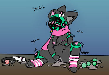 anal_beads anthro ball_gag beads big_breasts bodily_fluids bow_ribbon breast_grab breasts clothing digitigrade drooling female fingering fluffy footwear fur fur_tuft gag genital_fluids genitals hand_on_breast heart_eyes heart_symbol horn inner_ear_fluff lgbt_pride looking_pleasured machine masturbation moan mostly_nude nipples nude pansexual_pride_colors patch_(fabric) pawpads pride_colors saliva scarf sex_toy socks solo text tuft twitching vaginal_fluids vibrator vulva wand_vibrator hexemerald f41th bovid caprine goat hybrid mammal protogen english_text